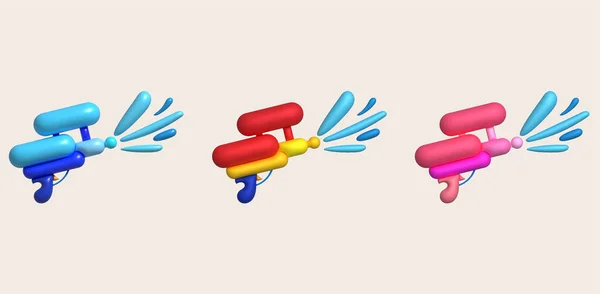 Icon Water Arma Ilustração Brinquedo Verão Plástico Desenho Colorido Para —  Vetores de Stock