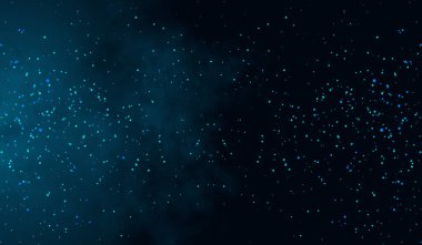 Mavi zemin üzerinde 3D soyut dijital teknoloji mavi ışık parçacıkları