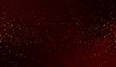 Kırmızı arkaplanda üç boyutlu soyut dijital teknoloji kırmızı parçacıkları