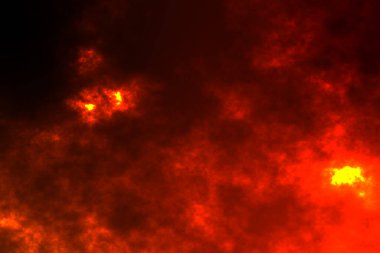 Yanan turuncu kıvılcımlar ateşten yükselir, kırmızı arkaplanda Ateş Parçacıkları.