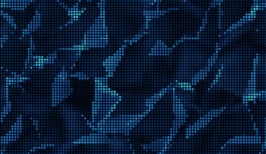 Yarı ton, soyut dijital teknolojiyi mavi arkaplanda mavi ışığa dönüştürüyor