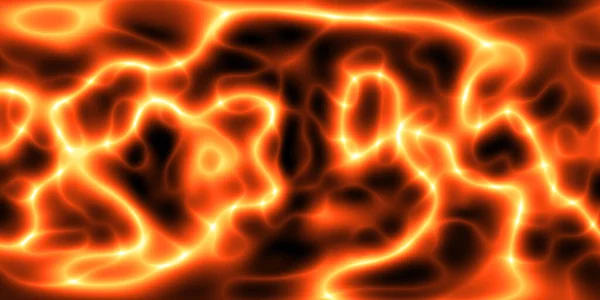 Абстрактна Цифрова Технологія Неонове Жовто Оранжеве Світло Чорному Тлі — стокове фото