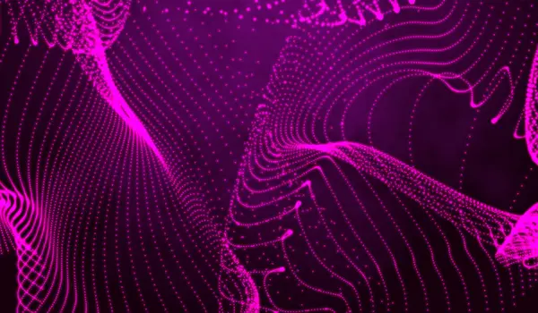 Abstrakt Digital Teknik Rosa Ljus Partiklar Rosa Bakgrund — Stockfoto