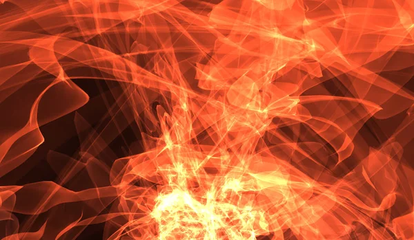 燃えるオレンジ色の熱いエネルギーアニメーション 黒いバックグラウンド上の火の粒子 — ストック写真