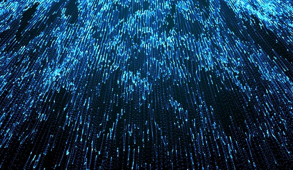 Tecnología Digital Abstracta Partículas Luz Azul Sobre Fondo Azul —  Fotos de Stock
