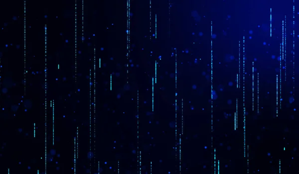 Tecnología Digital Abstracta Las Partículas Luz Azul Ondean Sobre Fondo — Foto de Stock