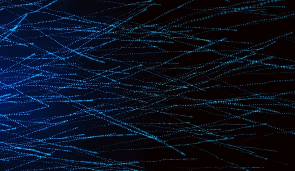 Tecnologia Digital Abstrata Onda Partículas Luz Azul Fundo Azul — Fotografia de Stock