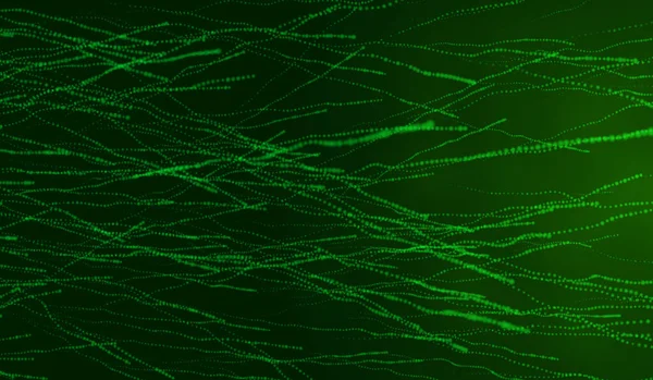 Tecnologia Digital Abstrato Onda Partículas Luz Verde Fundo Verde — Fotografia de Stock
