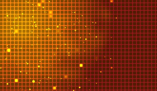 Abstracto Digital Tecnología Naranja Partículas Sobre Fondo Rojo — Foto de Stock