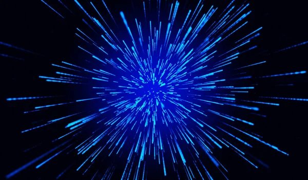 Tecnologia Digitale Astratta Particelle Luce Blu Sfondo Blu — Foto Stock