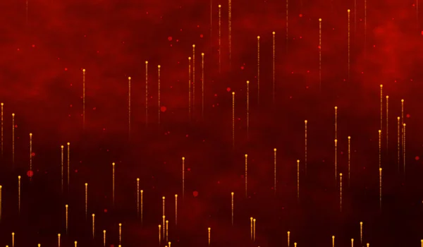 Abstrakte Digitale Technologie Rote Partikel Auf Rotem Hintergrund — Stockfoto