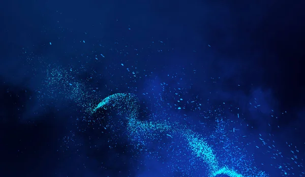 Queimando Faíscas Azuis Subir Fogo Fogo Partículas Fundo Gradiente Azul — Fotografia de Stock