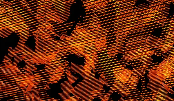 Elvont Digitális Technológia Narancs Részecskék Hullám Piros Háttér — Stock Fotó