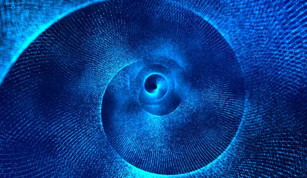 Tecnología Digital Abstracta Red Partículas Azules Sobre Fondo Azul —  Fotos de Stock