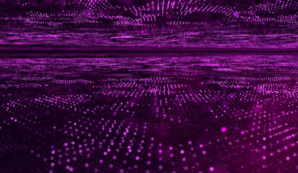 Abstrata Tecnologia Digital Rosa Partículas Rede Sobre Fundo Rosa — Fotografia de Stock