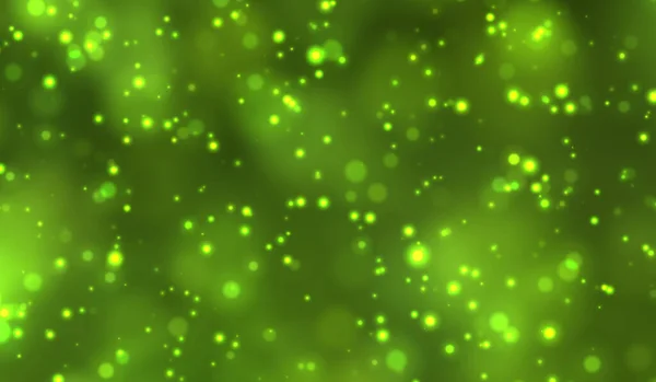 Abstrato Verde Brilhante Bokeh Espaço Fundo Mágico Conceito Efeito Luz — Fotografia de Stock