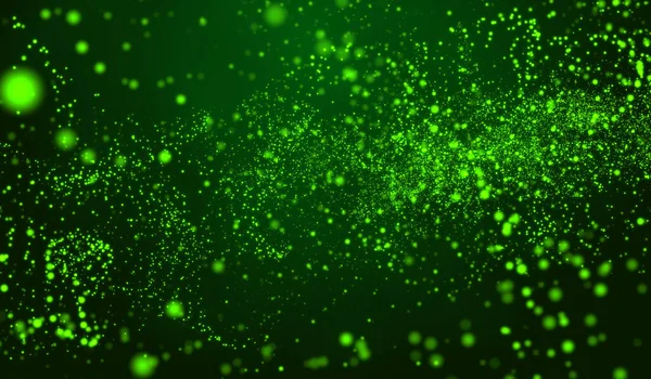 Tecnologia Digitale Astratta Rete Particelle Verdi Sfondo Verde — Foto Stock