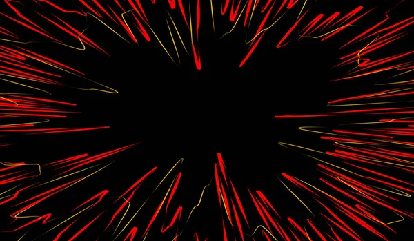 Zoom Rote Speedline Anime Auf Schwarzem Hintergrund Für Komi — Stockfoto