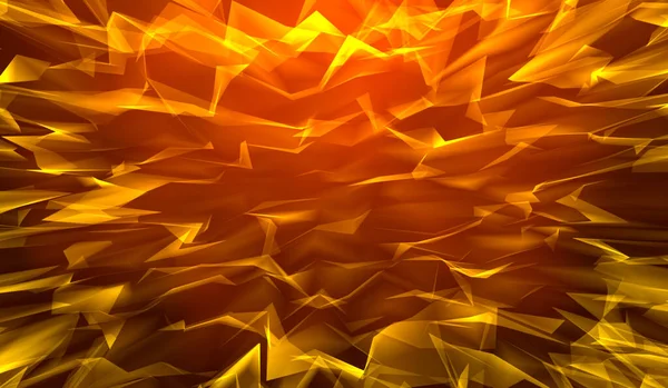 3D抽象デジタル技術 赤背景の黄色オレンジ粒子ネットワーク — ストック写真
