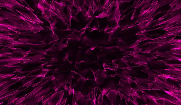 Abstrakte Digitale Technologie Rosa Partikelnetzwerk Auf Schwarzem Hintergrund — Stockfoto
