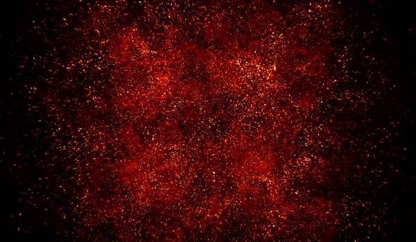 Abstract Digital Technology Particles Fragmentation Mixing Orange Red Black Background — Stock Photo, Image