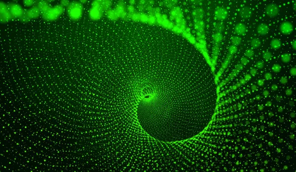Abstrakt Digital Teknik Gröna Partiklar Nätverk Grön Bakgrund — Stockfoto