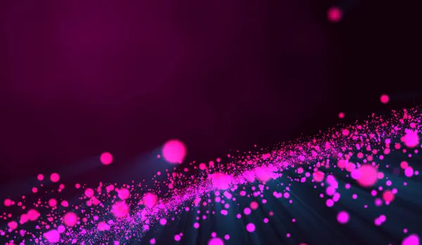 Abstrata Tecnologia Digital Rosa Partículas Rede Sobre Fundo Rosa — Fotografia de Stock