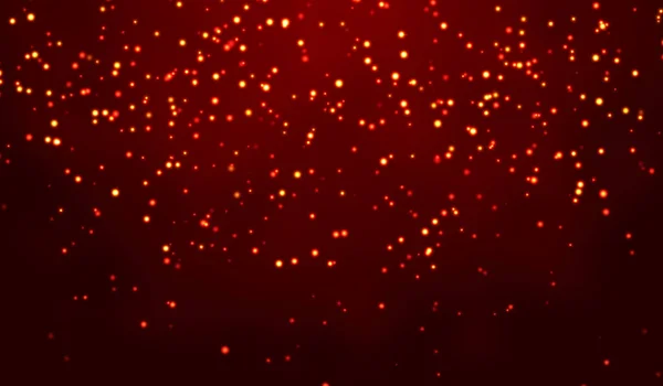 Abstracte Digitale Technologie Geel Oranje Lichtdeeltjes Netwerk Rode Achtergrond — Stockfoto
