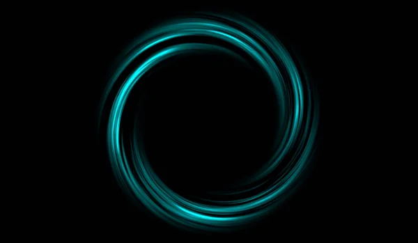 Abstracta Tecnología Digital Esfera Luz Azul Sobre Fondo Negro — Foto de Stock