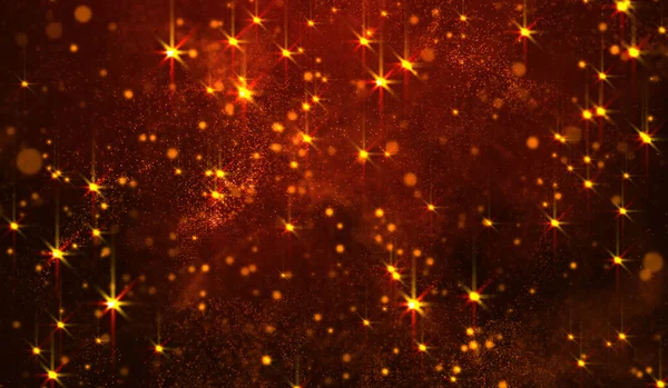 Absztrakt Digitális Technológia Narancs Fény Csillag Részecskék Hálózat Piros Alapon — Stock Fotó