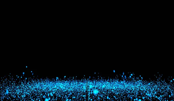 Tecnología Digital Abstracta Azul Luz Partículas Lloviendo Golpea Las Ondas — Foto de Stock