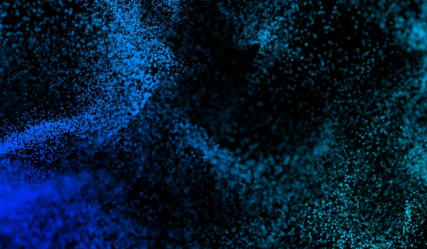 Abstrata Fragmentação Partículas Tecnologia Digital Mistura Azul Sobre Fundo Preto — Fotografia de Stock