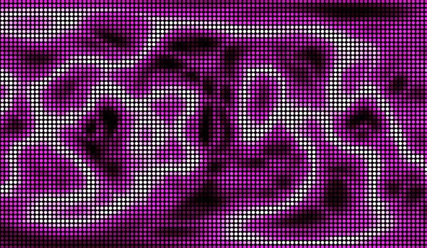 Halvton Prickar Abstrakt Digital Teknik Rosa Ljus Svart Bakgrund — Stockfoto