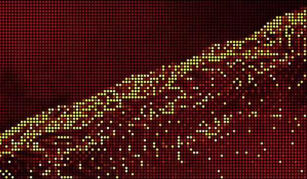 Meio Tom Pontos Abstrato Tecnologia Digital Laranja Vermelho Luz Fundo — Fotografia de Stock