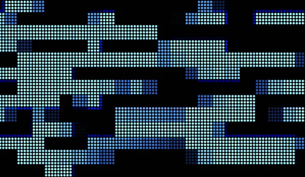 Halftone Stippen Abstracte Digitale Technologie Blauw Licht Zwarte Achtergrond — Stockfoto
