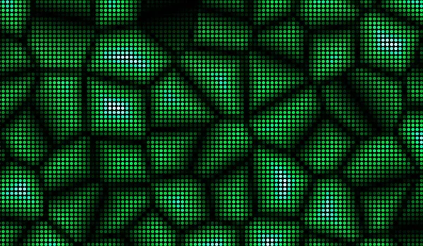 Meio Tom Pontos Abstrato Tecnologia Digital Luz Verde Fundo Verde — Fotografia de Stock