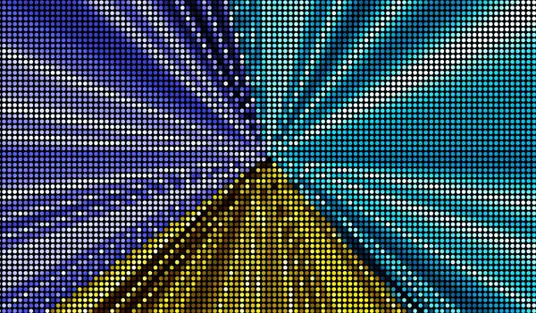 Yarı Ton Siyah Arkaplanda Hız Çizgisi Mavi Sarı Rengini Noktalar — Stok fotoğraf