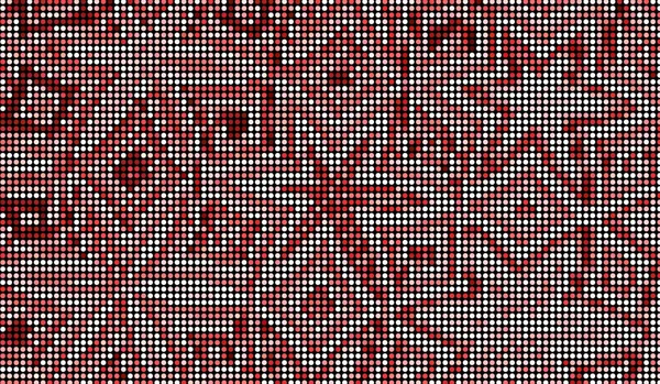 Halftone Dots Abstract Digital Technology Red Light Black Background — Stock Photo, Image