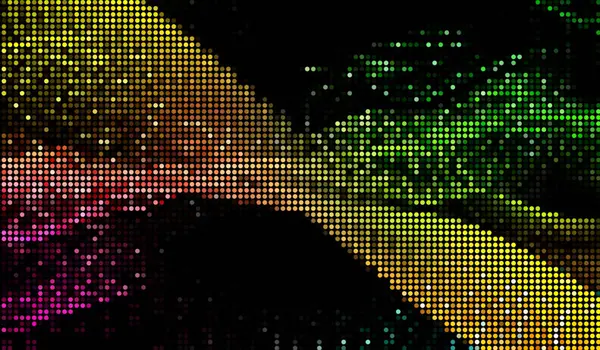 Halftone Dots Tecnología Digital Abstracta Luz Multicolor Sobre Fondo Negro —  Fotos de Stock