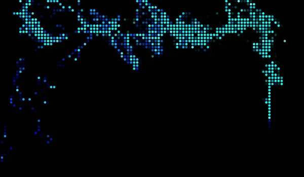 Yarı Ton Soyut Dijital Teknolojiyi Siyah Arkaplanda Mavi Işıkla Noktalıyor — Stok fotoğraf
