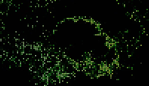 Yarı Ton Soyut Dijital Teknolojiyi Siyah Arkaplan Üzerine Yeşil Işıkla — Stok fotoğraf