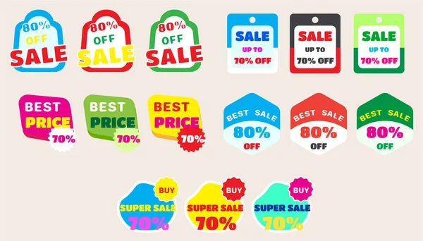 Collection Icon Sale Banner Design Shopping Deal Offer Discount Big — Stockvektor