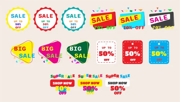 Collection Icon Sale Banner Design Shopping Deal Offer Discount Big — Stock Vector