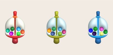 3D illüstrasyon En iyi oyuncağı döndürme oyunu. Çocuk oyuncakları en az stil.