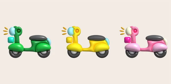 Ilustracja Zabawki Motocykl Dla Dzieci Styl Minimalny — Wektor stockowy