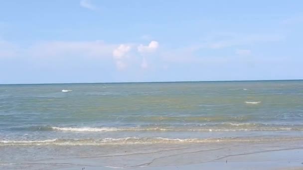 Bella Spiaggia Onde Oceaniche Che Soffiano Sulla Spiaggia — Video Stock