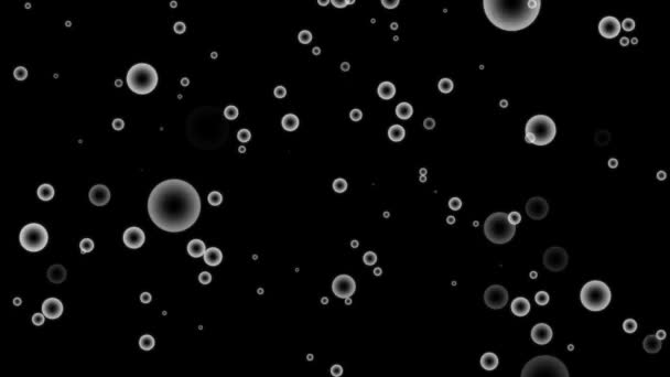 在黑色背景上升起的气泡 — 图库视频影像