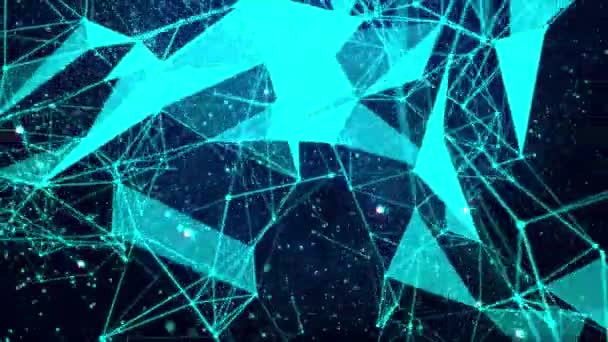 Синий Фон Цифрового Соединения Перемещает Точки Линии Структура Сетевого Соединения — стоковое видео