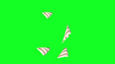 Belge kağıdı havada süzülür ve rüzgarda döner. yeşil ekran arkaplanı
