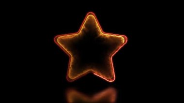  Parlayan yıldız şekilli neon çerçeve efekti, siyah arkaplan.